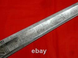 CIVIL WAR AMERICAN NAVY USN M1852 NAVAL OFFICERS SWORD DECORATED BLADE Very Fine