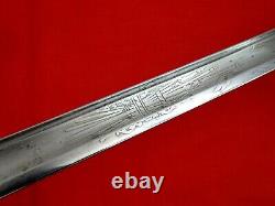 CIVIL WAR AMERICAN NAVY USN M1852 NAVAL OFFICERS SWORD DECORATED BLADE Very Fine