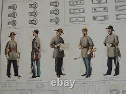 CIVIL WAR ATLAS 1895- Lithograph Plate #172 Union and Confederate Uniforms