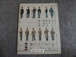CIVIL WAR ATLAS 1895- Lithograph Plate #172 Union and Confederate Uniforms