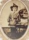 CIVIL WAR BOY DRESSED AS CONFEDERATE SOLDIER with PLUMED SLOUCH HAT CDV PHOTO