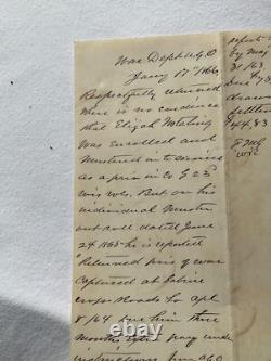 CIVIL WAR CAPTURED SABINE CROSSROADS & WOUNDED 23d WISCONSIN POW PAY @258