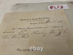 CIVIL WAR CAPTURED SABINE CROSSROADS & WOUNDED 23d WISCONSIN POW PAY @258