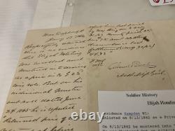 CIVIL WAR CAPTURED SABINE CROSSROADS & WOUNDED 23d WISCONSIN POW PAY @258