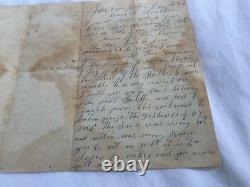 CIVIL WAR CSA 31st MISS. 1862 BATTLE NEAR BATON ROUGE LA, RR BLOODY SICK LETTER