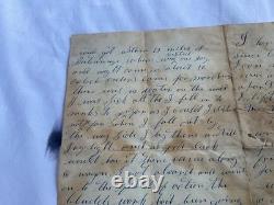 CIVIL WAR CSA 31st MISS. 1862 BATTLE NEAR BATON ROUGE LA, RR BLOODY SICK LETTER