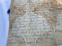 CIVIL WAR CSA 31st MISS. 1862 BATTLE NEAR BATON ROUGE LA, RR BLOODY SICK LETTER