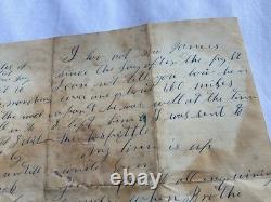 CIVIL WAR CSA 31st MISS. 1862 BATTLE NEAR BATON ROUGE LA, RR BLOODY SICK LETTER