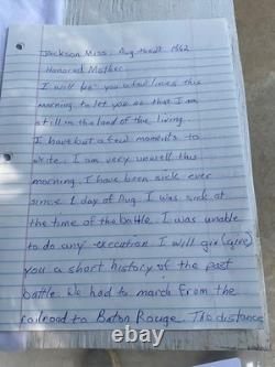 CIVIL WAR CSA LETTER 31st MISS. BATTLE NEAR BATON ROUGE LA, RAILROAD BLOODY SICK