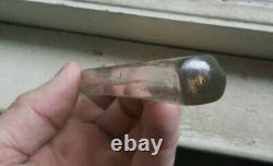 CIVIL WAR ERA 6 1/2FLINT GLASS LACHRYMATORY TEAR CATCHER VIAL CUT Xs CRUDE LIP