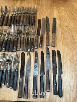 CIVIL WAR ERA Antique Fork & Knife Knives Lot Of 68 Pieces 3 Prong 4 Prong Nice