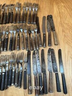 CIVIL WAR ERA Antique Fork & Knife Knives Lot Of 68 Pieces 3 Prong 4 Prong Nice
