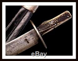 CIVIL WAR ERA BOWIE KNIFE ANTIQUE FOLDING BLADE in GRIP AMERICANA 19th CENTURY