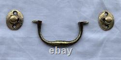 CIVIL WAR ERA Brass Antique Hardware Chippendale Colonial Drawer Pull 3 center