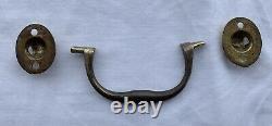 CIVIL WAR ERA Brass Antique Hardware Chippendale Colonial Drawer Pull 3 center