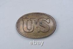 CIVIL WAR FEDERAL U. S. OVAL BELT BUCKLE withARROW HOOKS NON DUG