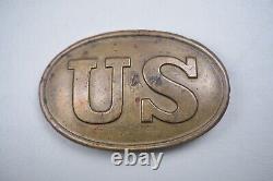 CIVIL WAR FEDERAL U. S. OVAL BELT BUCKLE withARROW HOOKS NON DUG