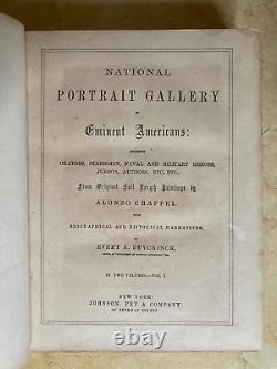 CIVIL WAR NATIONAL PORTRAIT GALLERY of EMINENT AMERICANS in 2 Vols. 1862-1865