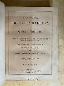 CIVIL WAR NATIONAL PORTRAIT GALLERY of EMINENT AMERICANS in 2 Vols. 1862-1865