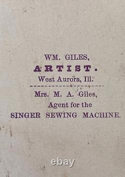 CIVIL WAR PHOTOGRAPHERS & SINGER SEWING MACHINE AGENT Mr. &Mrs. GILES CDV c1863