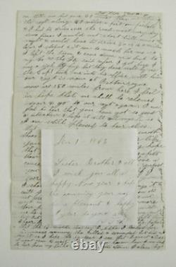 CIVIL WAR SOLDIER LETTER NEW ORLEANS w NEW YEARS CARD & BEN BUTLER NEWS