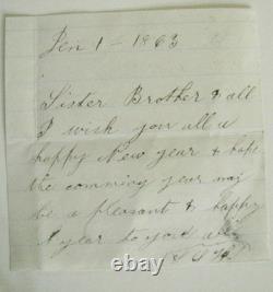 CIVIL WAR SOLDIER LETTER NEW ORLEANS w NEW YEARS CARD & BEN BUTLER NEWS