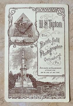 CIVIL WAR'S RENOWNED GETTYSBURG PHOTOGRAPHER W H TIPTON CABINET CARD PHOTO c1887