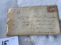 CIVIL WAR TO GEN WHIPPLE ARMY OF CUMBERLAND REBELS MISCHIEF LETTER ENVELOPE e15