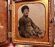 CIVIL WAR tintype of soldier with great hat and nice union case