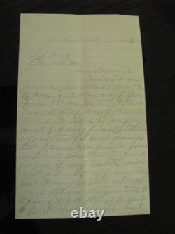 CIVIL War 101st Illinois Letter Killed In Action Peach Tree Creek Georgia