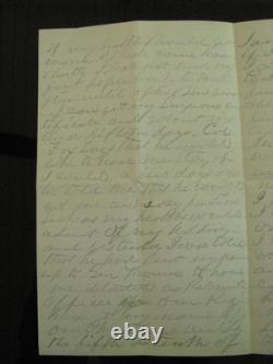 CIVIL War 101st Illinois Letter Killed In Action Peach Tree Creek Georgia