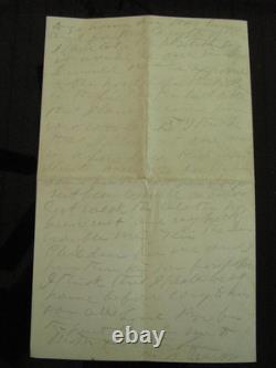 CIVIL War 101st Illinois Letter Killed In Action Peach Tree Creek Georgia