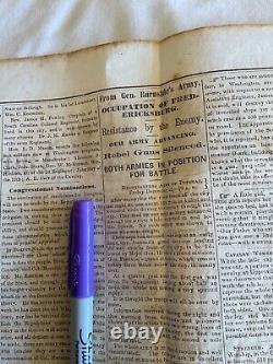 CIVIL War 1862 Fredericksburg Va Battle In Process Details Manchester Nh 1809