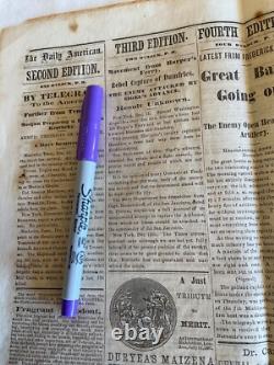 CIVIL War 1862 Fredericksburg Va Battle In Process Details Manchester Nh 1809
