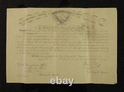 CIVIL War 20th Illinois Nco Officers Commission Raleigh North Carolina 1865