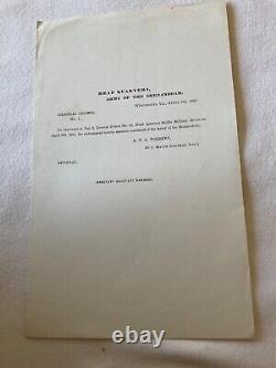 CIVIL War 26 Union General Orders Proclamation Circular Orders Tenn Va Etc 1773