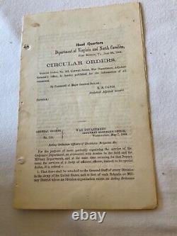 CIVIL War 26 Union General Orders Proclamation Circular Orders Tenn Va Etc 1773