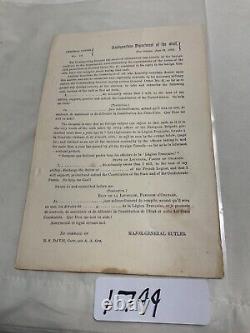 CIVIL War 26 Union General Orders Proclamation Circular Orders Tenn Va Etc 1773
