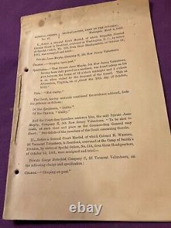 CIVIL War 35 Union General Orders Tenn La Virginia Various Court Martials #1866