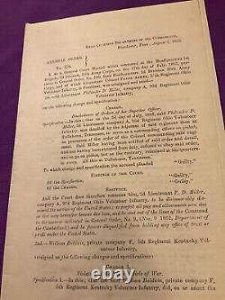 CIVIL War 35 Union General Orders Tenn La Virginia Various Court Martials #1866