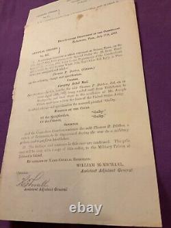 CIVIL War 35 Union General Orders Tenn La Virginia Various Court Martials #1866