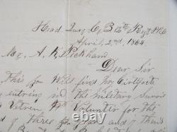 CIVIL War 41st Pennsylvania Soldier Killed In Action Letter Virginia 1864