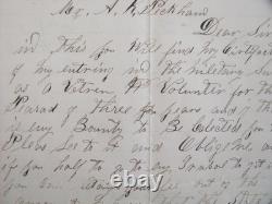 CIVIL War 41st Pennsylvania Soldier Killed In Action Letter Virginia 1864