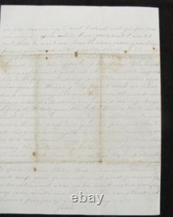 CIVIL War 47th New York Officer Wife Letter Re Slavery And 1862 War News