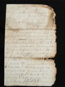 CIVIL War 48th Pennsylvania Miners Letter Fort Sedgwick, Va W Good Content