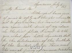 CIVIL War 4th Of July Celebration Ragmonkeys Saloons And Rail Fences Letter 1861