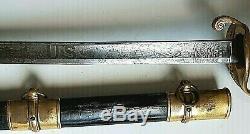 CIVIL War Ames M 1850 Foot Officer Sword Dated Inspected 1850 Delivered In 1851