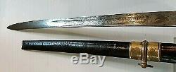 CIVIL War Ames M 1850 Foot Officer Sword Dated Inspected 1850 Delivered In 1851