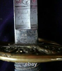 CIVIL War Ames M 1850 Foot Officer Sword Dated & Inspected In 1861 One Of 425