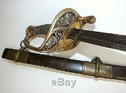 CIVIL War Ames M 1850 Foot Officer Sword W Signed Ames Metal Scabbard C 1862